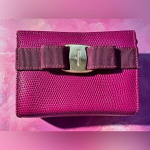 Salvatore Ferragamo Large Key Pouch (EUC; Purple/Silver)